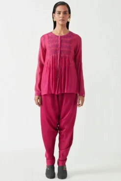 Payal Pratap Round Neck Fuchsia Top