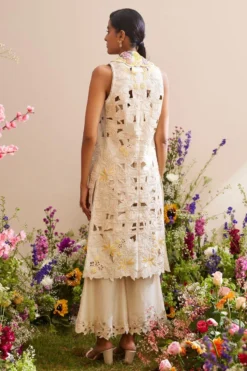 Chandrima Ivory Cutwork Bell Bottom Pants -Cheap Wovencia Store 20032023ca24 5