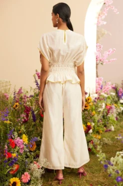 Chandrima Ivory Floral Applique Pants -Cheap Wovencia Store 20032023ca50 3
