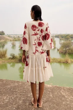 Khara Kapas Rose Finch Dress -Cheap Wovencia Store 201023kk22 3