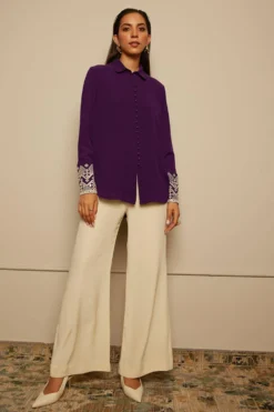 PATINE Russian Violet Silk Georgette Shirt