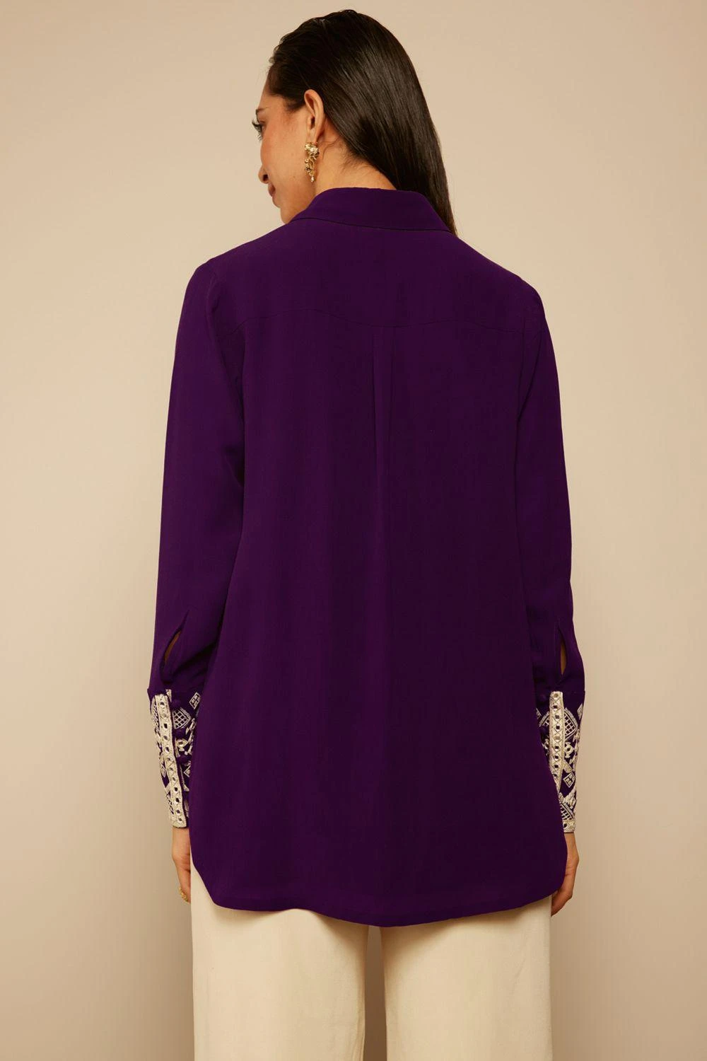 PATINE Russian Violet Silk Georgette Shirt 3 PATINE Russian Violet Silk Georgette Shirt - Image 3
