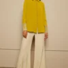 PATINE Mustard Yellow Silk Georgette Shirt