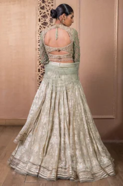 Tarun Tahiliani Sage Green Hand Embellished Lehenga Set -Cheap Wovencia Store 20623tt15 4
