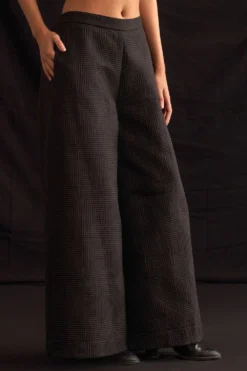 Amrich Mika Woven Silk Quilted Wide Leg Trousers -Cheap Wovencia Store 211123ach10 3