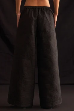 Amrich Mika Woven Silk Quilted Wide Leg Trousers -Cheap Wovencia Store 211123ach10 5