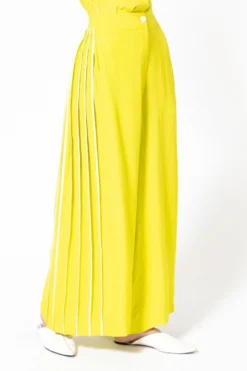 Bodice Yellow High Waisted Pants With Side Seam Details -Cheap Wovencia Store 2111bo15 3