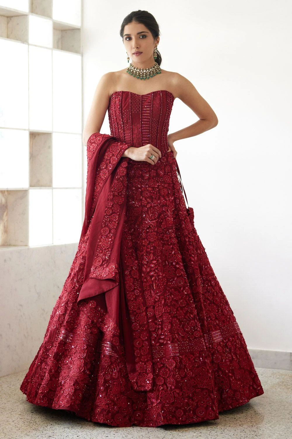 Mishru Evie 3-D Embellished Lehenga Set 1 Mishru Evie 3-D Embellished Lehenga Set