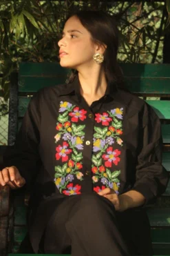 Ode To Odd Classic Black Floral Rann Wanderlust Shirt -Cheap Wovencia Store 22124od20 2