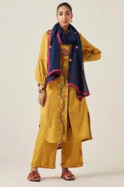 Sunira Designs Yellow Gulzaar Shirt Dress