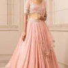 Tarun Tahiliani Pink Stylised Kalidar Lehenga Set
