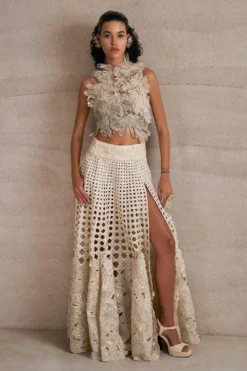 Varun Nidhika Hibiscus Petal Lehenga Set