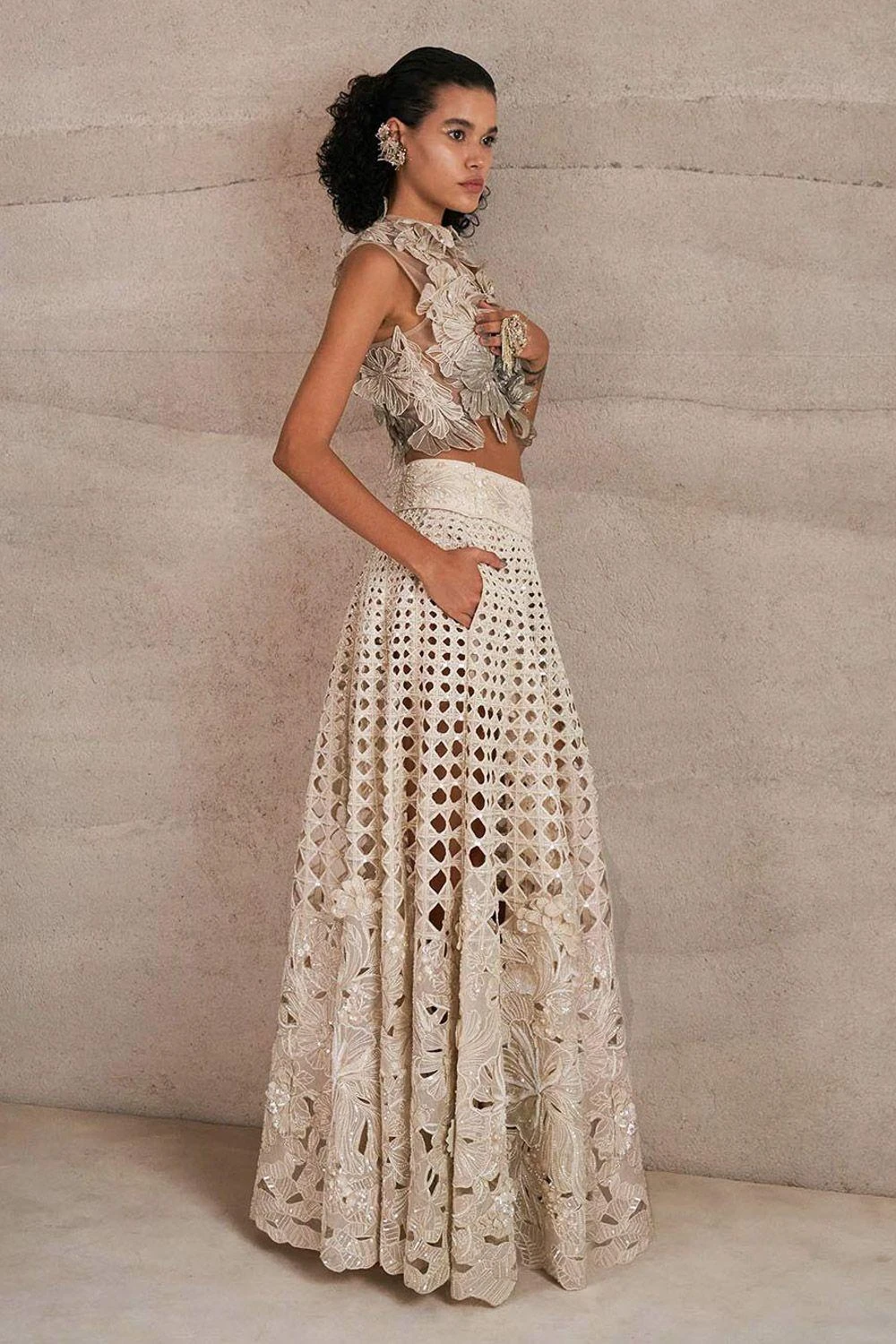 Varun Nidhika Hibiscus Petal Lehenga Set 2 Varun Nidhika Hibiscus Petal Lehenga Set - Image 2