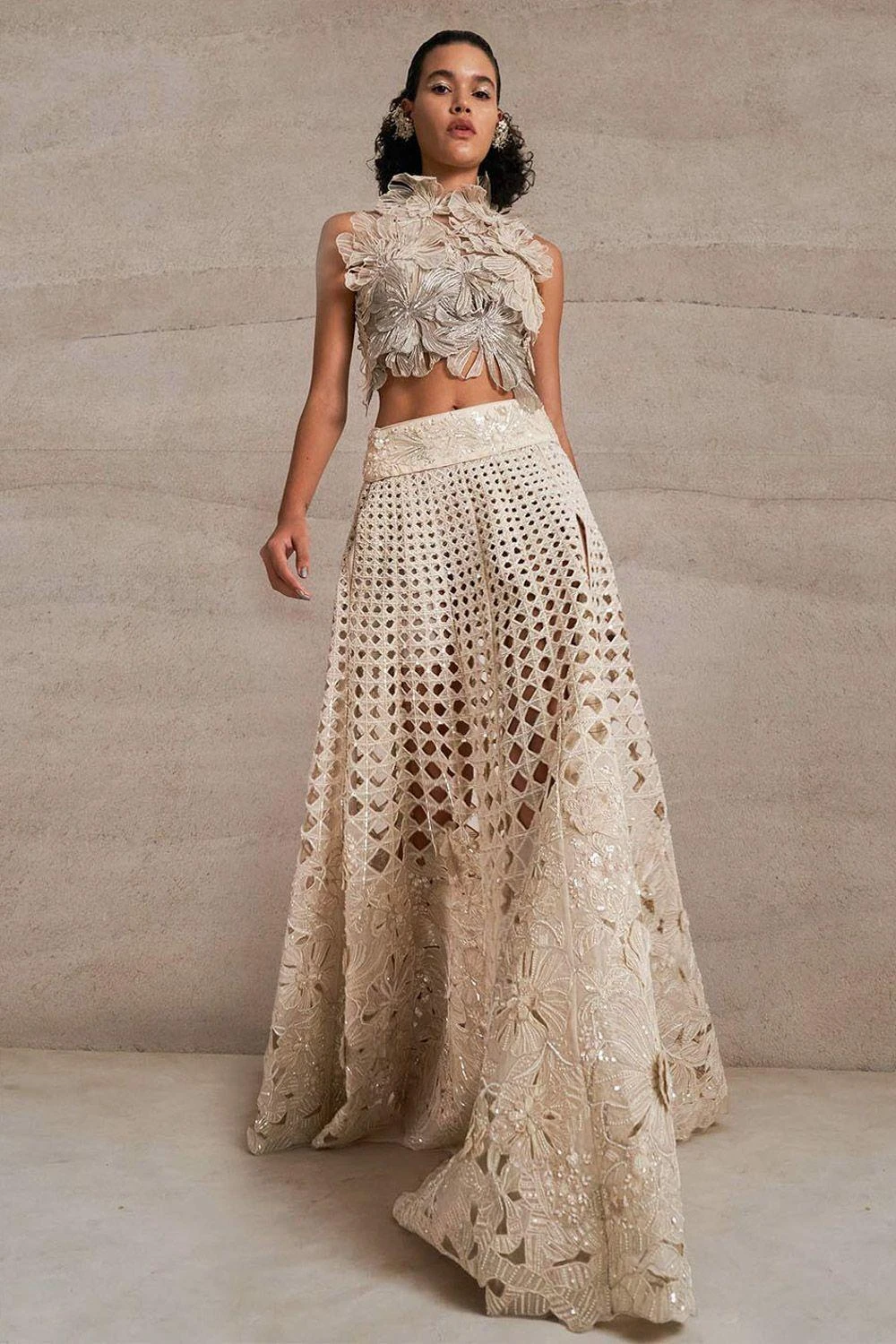 Varun Nidhika Hibiscus Petal Lehenga Set 3 Varun Nidhika Hibiscus Petal Lehenga Set - Image 3