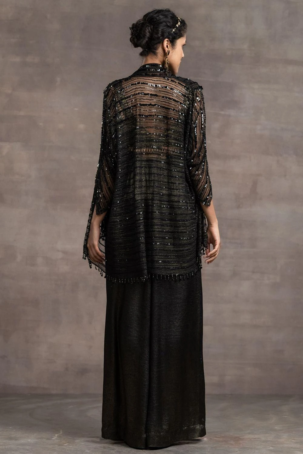 Tarun Tahiliani Black Sequined Gilet 4 Tarun Tahiliani Black Sequined Gilet - Image 4