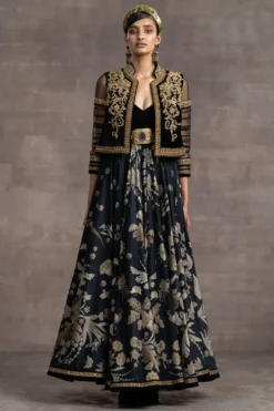 Tarun Tahiliani Black Velvet Gilet