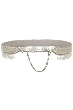 Lovetobag Kiah Silver Embellished Waist Belt -Cheap Wovencia Store 238lb51 4