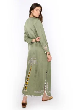 Heirloom By Rara Avis Sage Green Hamsa Embroidered Column Dress -Cheap Wovencia Store 23rh48 5