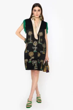 Heirloom By Rara Avis Black Palm Blazer Dress
