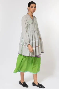 Injiri Overlap Grey Jamdani Top -Cheap Wovencia Store 252inj3 3