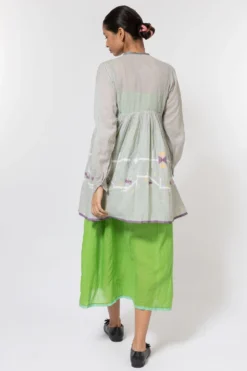 Injiri Overlap Grey Jamdani Top -Cheap Wovencia Store 252inj3 4