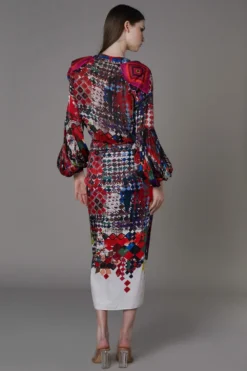 Saaksha & Kinni Abstract Print Pinched Pencil Skirt -Cheap Wovencia Store 253sk120 2 1