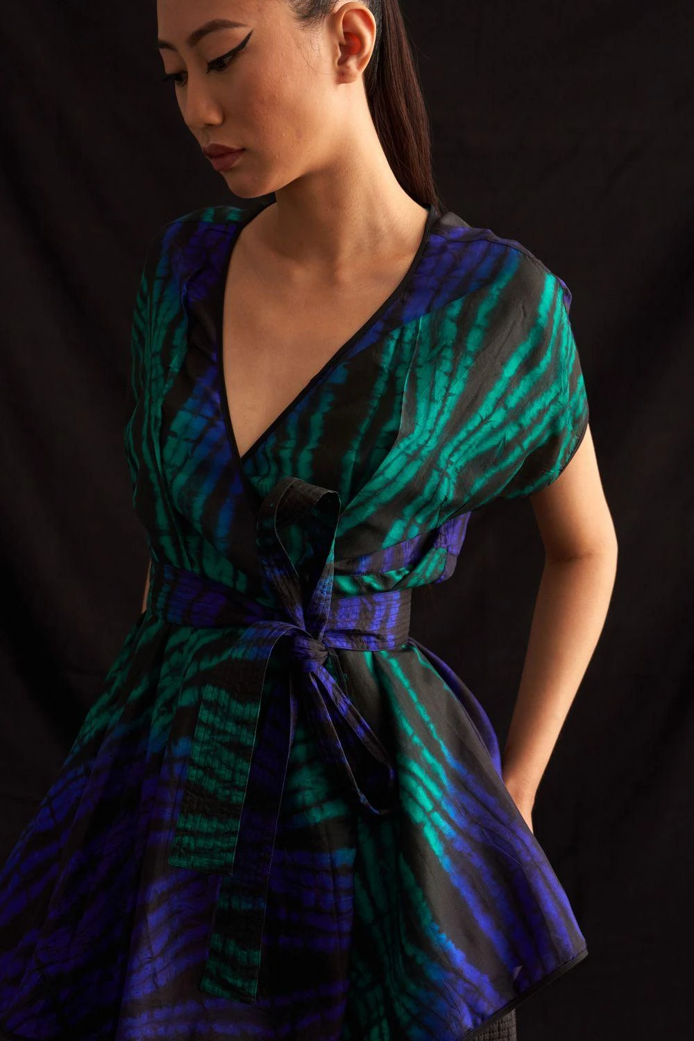 Amrich Lily Handcrafted Shibori Wrap Shirt 2 Amrich Lily Handcrafted Shibori Wrap Shirt - Image 2