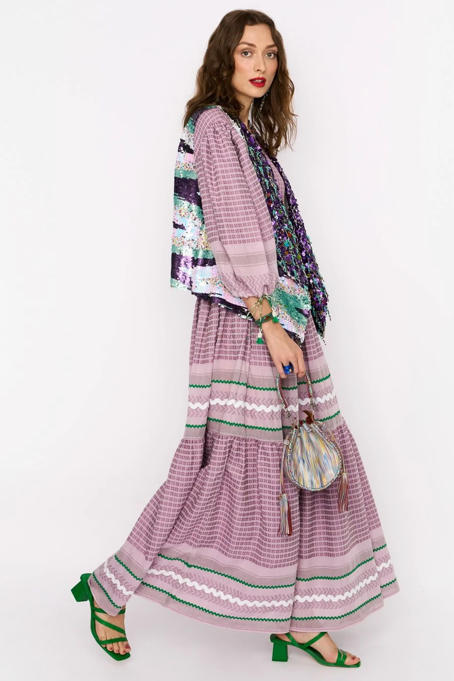 Rara Avis Purple Hand Embellished Gilet 2 Rara Avis Purple Hand Embellished Gilet - Image 2