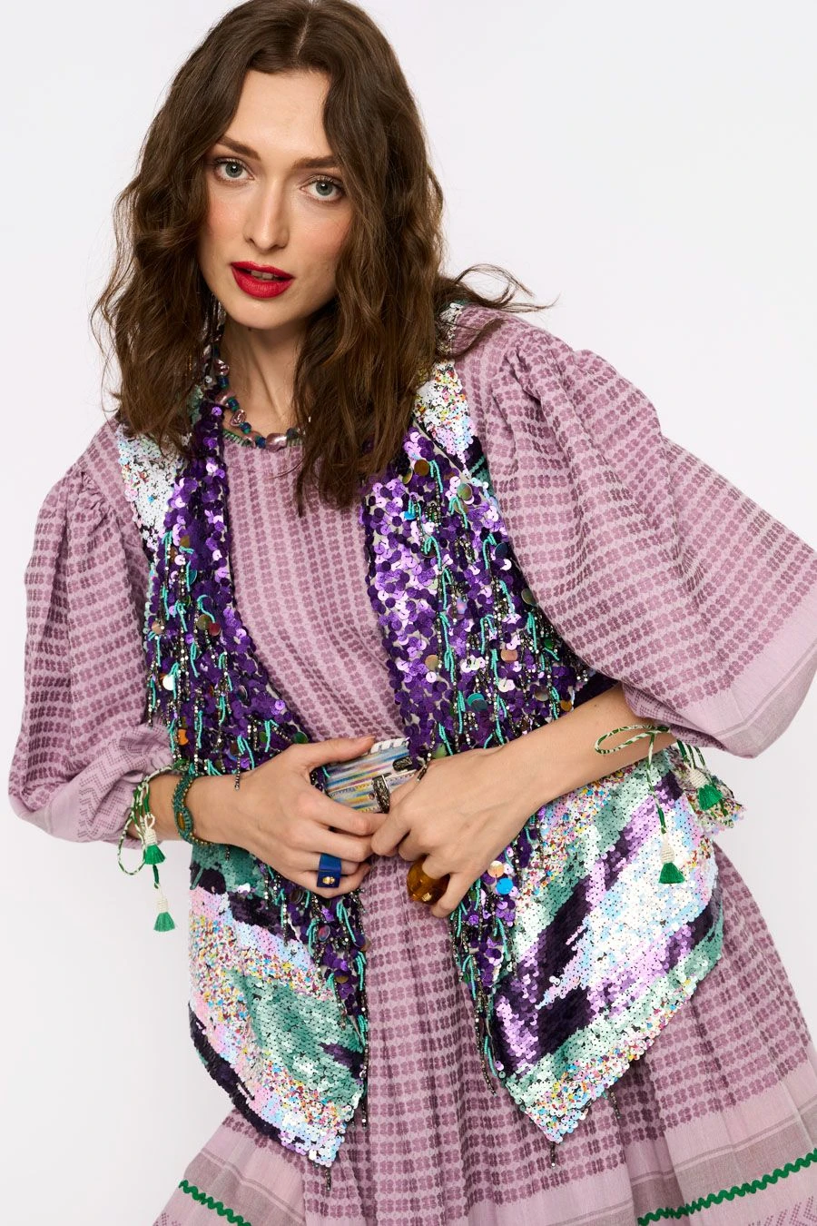 Rara Avis Purple Hand Embellished Gilet 3 Rara Avis Purple Hand Embellished Gilet - Image 3