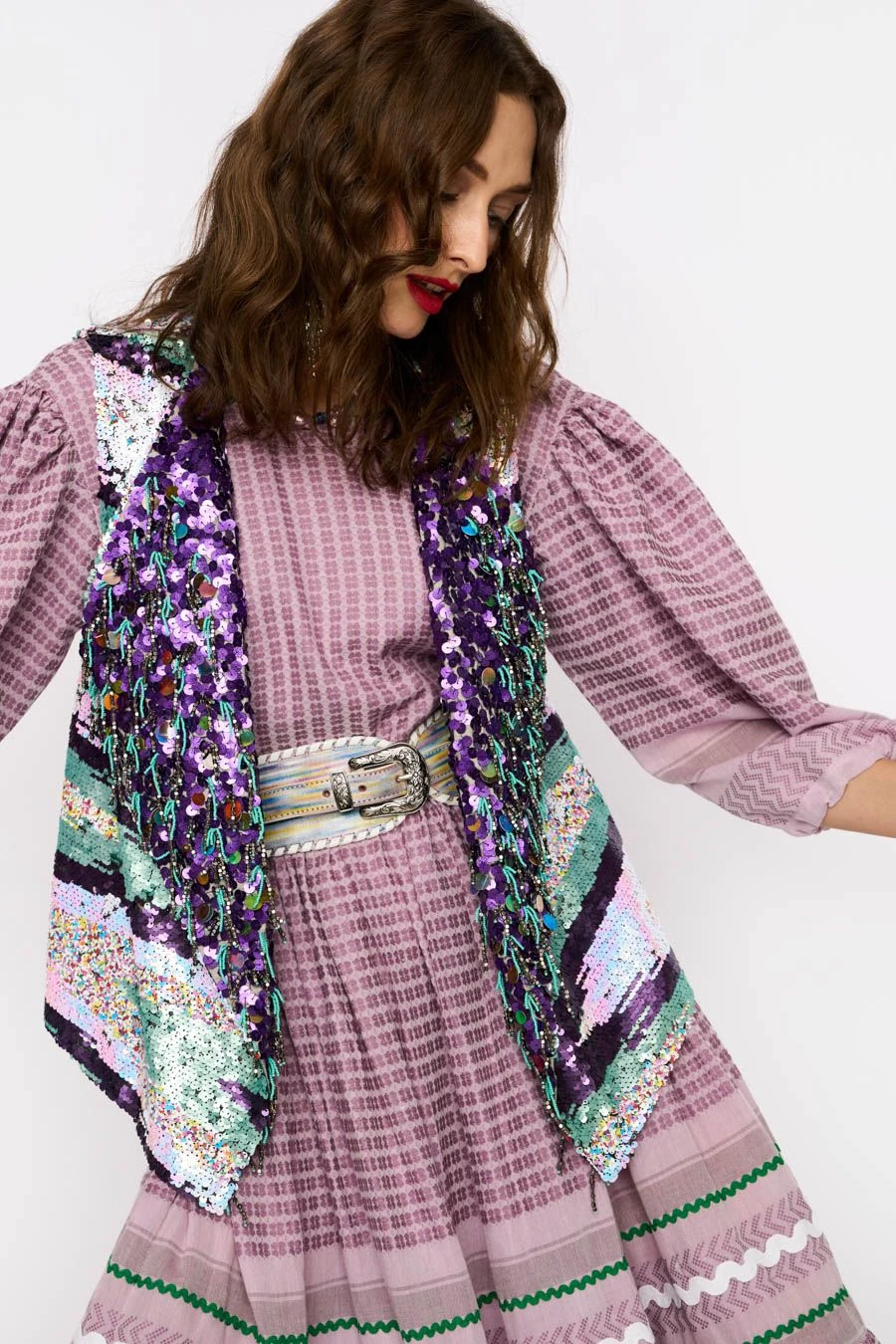 Rara Avis Purple Hand Embellished Gilet 4 Rara Avis Purple Hand Embellished Gilet - Image 4