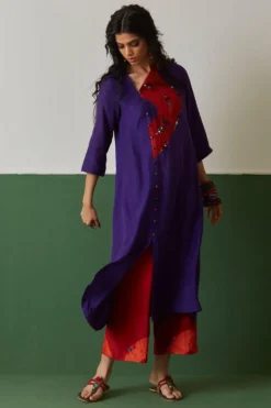 Medha Red Mirrorwork Pants