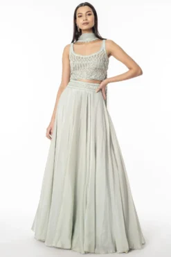 Ritika Mirchandani Green Embellished Lehenga Set