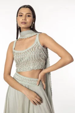 Ritika Mirchandani Green Embellished Lehenga Set -Cheap Wovencia Store 279rk1 4