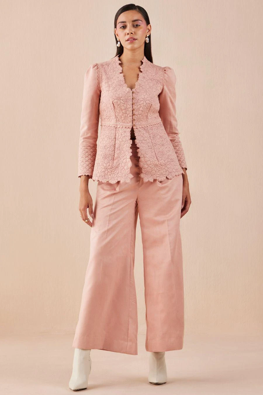 Chandrima Pink Flared Pants 1 Chandrima Pink Flared Pants