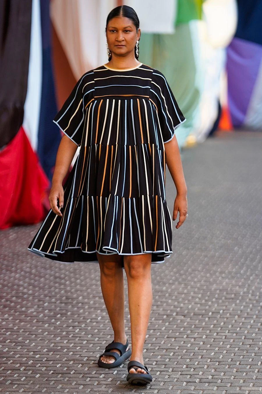 Bodice Black A-Line Multi Colour Binding Dress 2 Bodice Black A-Line Multi Colour Binding Dress - Image 2