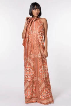 Nikita Mhaisalkar Tangerine Tribal Print Column Dress