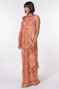 Nikita Mhaisalkar Tangerine Tribal Print Column Dress -Cheap Wovencia Store 284nm6 3
