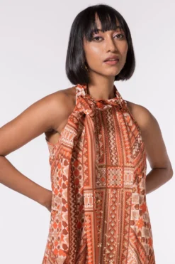 Nikita Mhaisalkar Tangerine Tribal Print Column Dress -Cheap Wovencia Store 284nm6 4