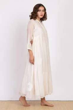 Ekadi White Floral Embroidered Dress -Cheap Wovencia Store 286ekd15 3