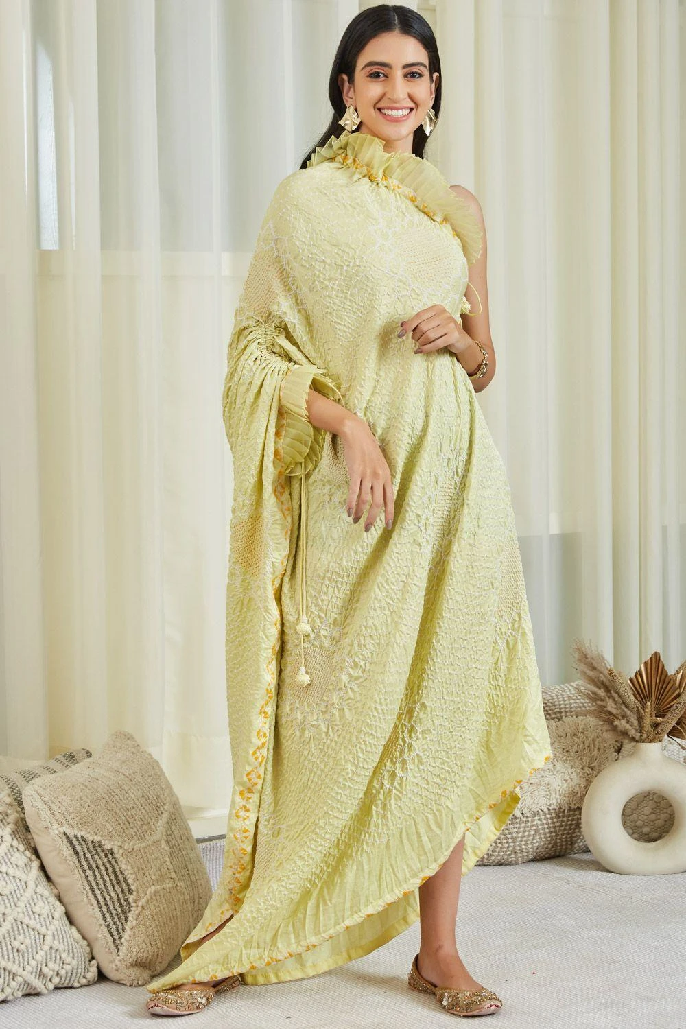 Twenty Nine Yellow Shibori One Shoulder Dress 1 Twenty Nine Yellow Shibori One Shoulder Dress