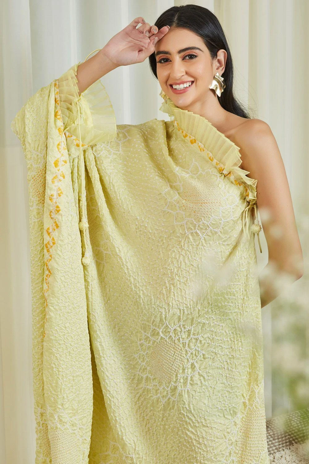 Twenty Nine Yellow Shibori One Shoulder Dress 5 Twenty Nine Yellow Shibori One Shoulder Dress - Image 5