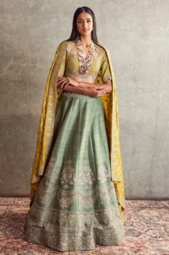 Jayanti Reddy Mint Green Zardosi Embellished Lehenga Set -Cheap Wovencia Store 28823jr19 3