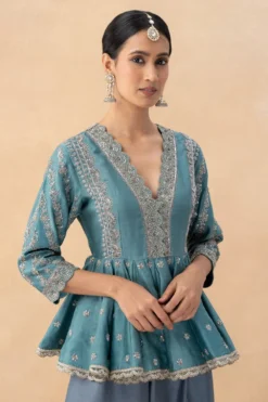 Jayanti Reddy Blue Zardosi Embellished Top 8 Jayanti Reddy Blue Zardosi Embellished Top -Cheap Wovencia Store 28823jrs9 4