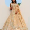 Mishru Peach Embroidered Lehenga Set