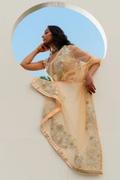 Mishru Peach Embroidered Lehenga Set -Cheap Wovencia Store 297misro21 4