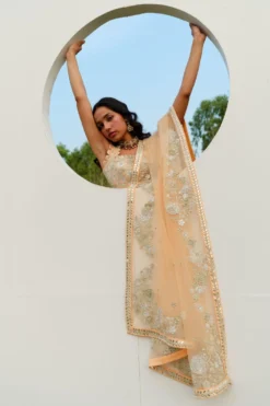 Mishru Peach Embroidered Lehenga Set -Cheap Wovencia Store 297misro21 5