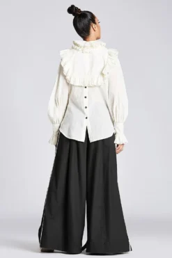 Chola White U Shape Frill Yoke Shirt -Cheap Wovencia Store 3001ca02 3