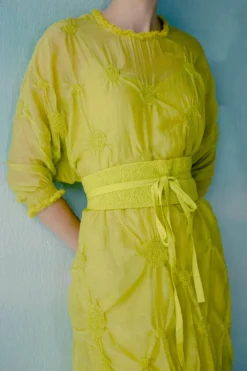 ILK Neon Yellow Smocked Belt -Cheap Wovencia Store 307ilk39 2