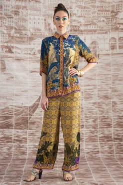 Rajdeep Ranawat Mustard Maizah Floral Top -Cheap Wovencia Store 3103rr23 4