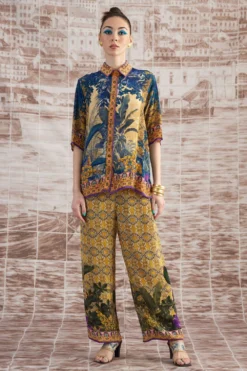 Rajdeep Ranawat Mustard Maizah Floral Top -Cheap Wovencia Store 3103rr23 5